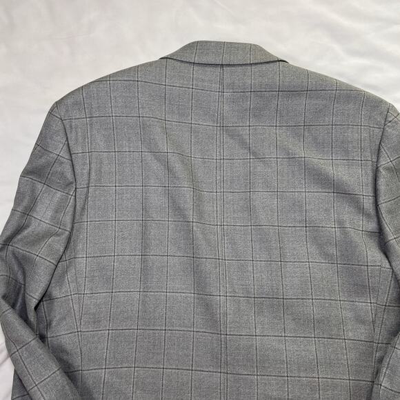 Lauren Ralph Lauren Blazer Mens Size 42R Gray Windowpane Silk Wool Sports Coat - Picture 11 of 16